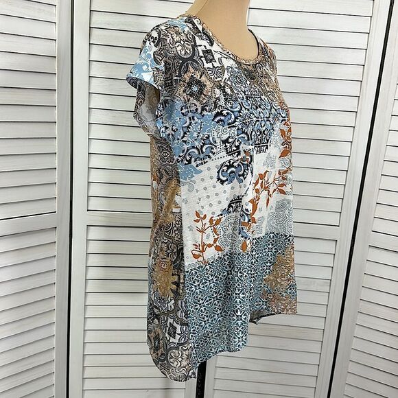 Chico's Zenergy Tee Size 1 (8) Medium  Cap Sleeve NWOT - Picture 5 of 13